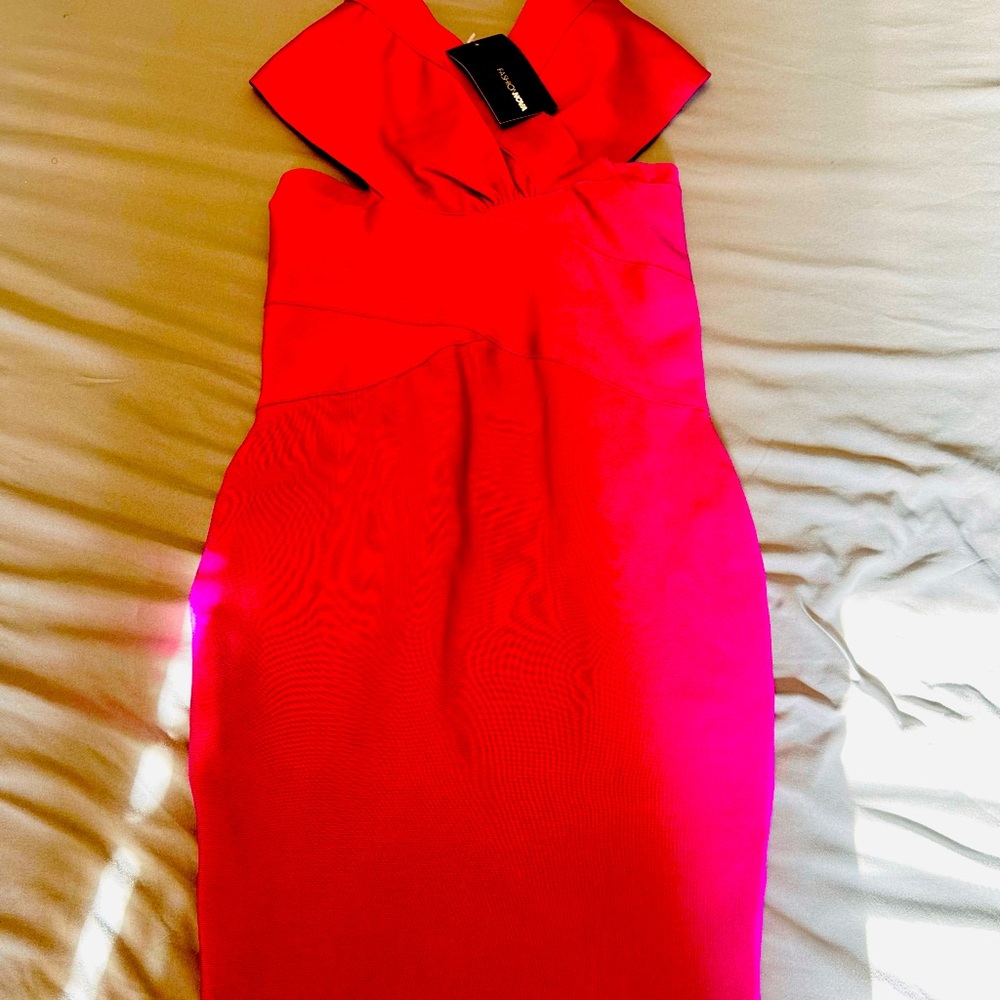 Fashion Nova Asymmetrical Body Con Dress